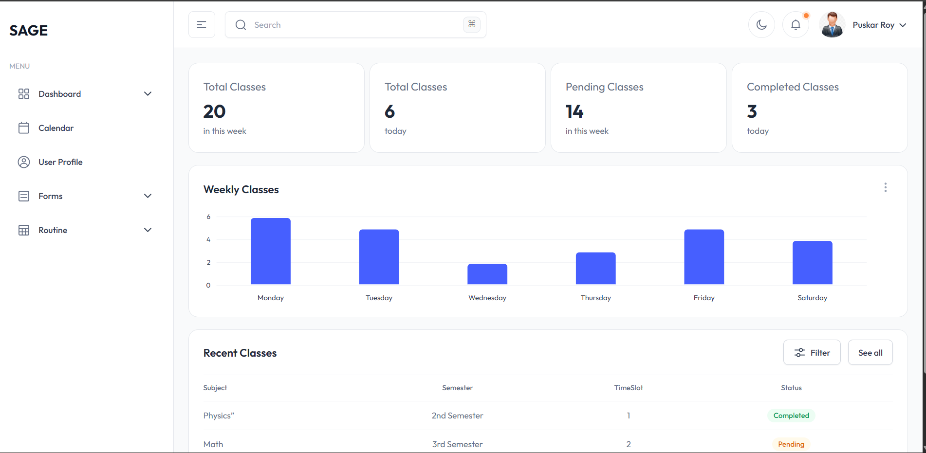 Project SAGE - Application Screenshot